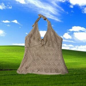 Y2k crochet halter top
